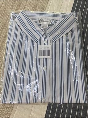 Essentials Woman’s  Shirt with Blue Pinstripes